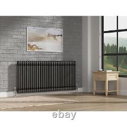 Horizontal Radiator Traditional 2 Column Raw Metal Iron Style Rads 600 x 1415mm