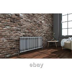 Horizontal Radiator Traditional 2 Column Raw Metal Iron Style Rads 600 x 1415mm