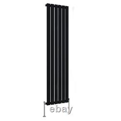 Horizontal Vertical Flat Panel Designer Radiator Central Heating Black Valves