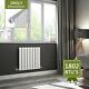 Horizontal Vertical Radiator Flat Panel Tall Central Heating White with Valves