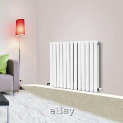 Horizontal Vertical Radiator Oval Column Tall Central Heating White with Valves