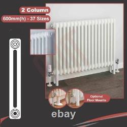 Horizontal White 2 Column Traditional Radiators 600mm(h) KORONA (37 Sizes)