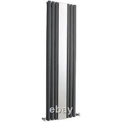 Hudson Reed Revive Double Vertical Radiator Mirror 1800mm x 499mm Anthracite