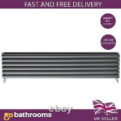 Ingarsby Oval Column Radiator Double Horizontal Panels Anthracite 1800x350mm