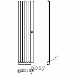 Ingarsby Oval Column Radiator Double Horizontal Panels Anthracite 1800x350mm