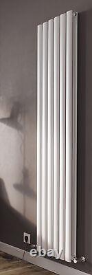 Ingarsby Oval Column Radiator Double Vertical Panels White 1800x350mm