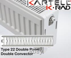 Kartell K-Rad Double Panel Type 22 Compact Radiator 600mm High Various Widths