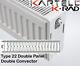 Kartell K-Rad Double Panel Type 22 Compact Radiator 600mm High Various Widths