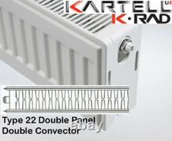 Kartell K-Rad Double Panel Type 22 Compact Radiator 900mm High Various Widths