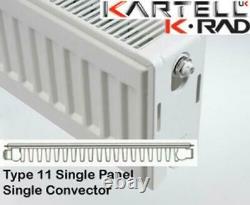 Kartell Type 11 600 x 1500 Radiator Compact Single Panel Plus Convector White