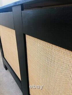 Large Rattan Cane Radiator Cover Black TV Stand