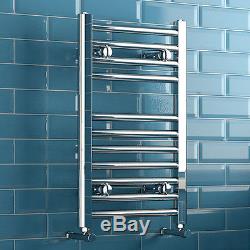 Luxury Designer Chrome Towel Rail Central Heating Bathroom Radiator with Valves