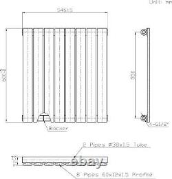 Lynwood Designer Home Heating Radiators Flat Single Panel Horizontal Rads White