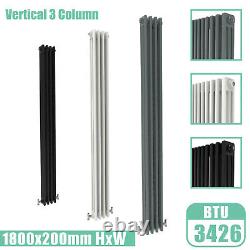 Matt Black Traditional 2 3 Column Radiator Vertical Horizontal Rads