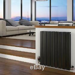 Matte Black Horizontal Designer Radiators Central Heating 15 Year Guarantee