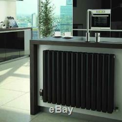 Matte Black Horizontal Designer Radiators Central Heating 15 Year Guarantee