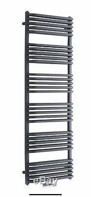 Milano Bow Anthracite D Bar Central Heated Towel Rail 1533 X 500mm 5745 BTUs