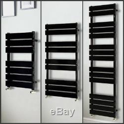 Modern Black Designer Flat Panel Heated Towel Rail Radiator Bathroom Warmer