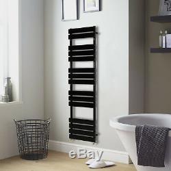 Modern Black Designer Flat Panel Heated Towel Rail Radiator Bathroom Warmer