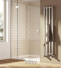Modern Designer Chrome Straight Square Heated Towel Rail Bathroom Radiator Reina