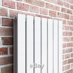 Modern Double Flat Panel Vertical Radiator Gloss White Central Heating