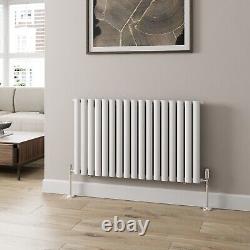 Modern Horizontal 600x1020mm Radiator Heater Single Panel Oval Tube Column White