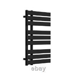 Open Flat Black Towel Radiator