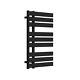 Open Flat Black Towel Radiator