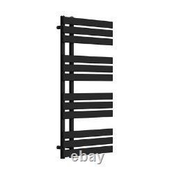 Open Flat Black Towel Radiator