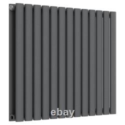 Oval Anthracite Grey Horizontal Radiator