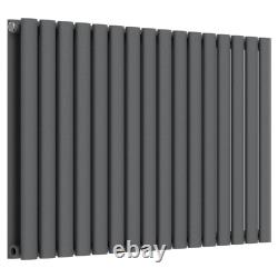 Oval Anthracite Grey Horizontal Radiator