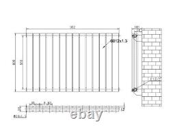 Pinta Horizontal Radiator Flat Panel Double Column 600 x 952 Matt Black