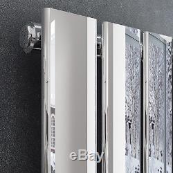 Quebec Chrome 1800x452 Vertical Flat Panel Designer Radiator Central Heating