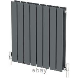 RadiLux Designer Radiator Horizontal Double Flat Panel Rad Anthracite 600x608mm