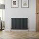 RadiLux Designer Radiator Horizontal Double Flat Panel Rad Anthracite 600x912mm