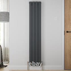 RadiLux Designer Radiator Vertical Double Flat Panel Rad Anthracite 1600x304mm