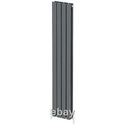 RadiLux Designer Radiator Vertical Double Flat Panel Rad Anthracite 1600x304mm