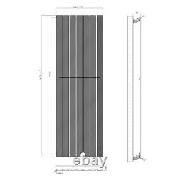 RadiLux Designer Radiator Vertical Single Flat Panel Rad Anthracite 1800x532mm