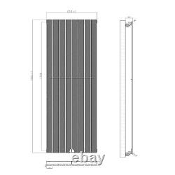 RadiLux Designer Radiator Vertical Single Flat Panel Rad Anthracite 1800x608mm