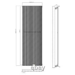 RadiLux Designer Radiator Vertical Single Flat Panel Rad White 1600x532mm