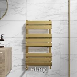 RadiLux Flat Panel Heated Towel Rail Brushed Brass 800 x 450mm