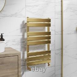 RadiLux Flat Panel Heated Towel Rail Brushed Brass 800 x 450mm