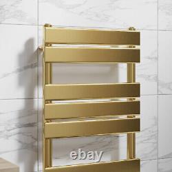 RadiLux Flat Panel Heated Towel Rail Brushed Brass 800 x 450mm