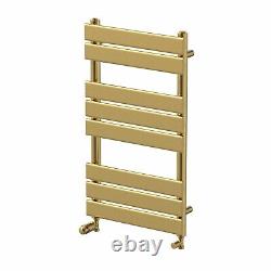 RadiLux Flat Panel Heated Towel Rail Brushed Brass 800 x 450mm