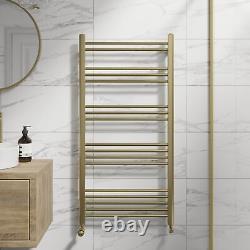 RadiLux Heated Towel Rail Brushed Brass 1200 x 600mm Flat