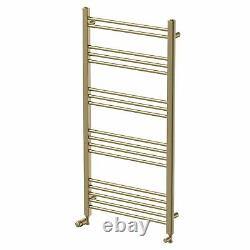 RadiLux Heated Towel Rail Brushed Brass 1200 x 600mm Flat