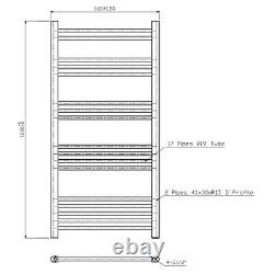 RadiLux Heated Towel Rail Brushed Brass 1200 x 600mm Flat