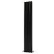 Radiator Black Vertical Oval Column Designer Double Panel 1600mm x 290mm