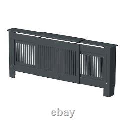 Radiator Cover Wall Cabinet Adjustable MDF Wood Anthracite Vertical Style Modern