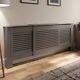 Radiator Cover Wall Cabinet MDF Wood Grey Horizontal Style Multiple Sizes Modern